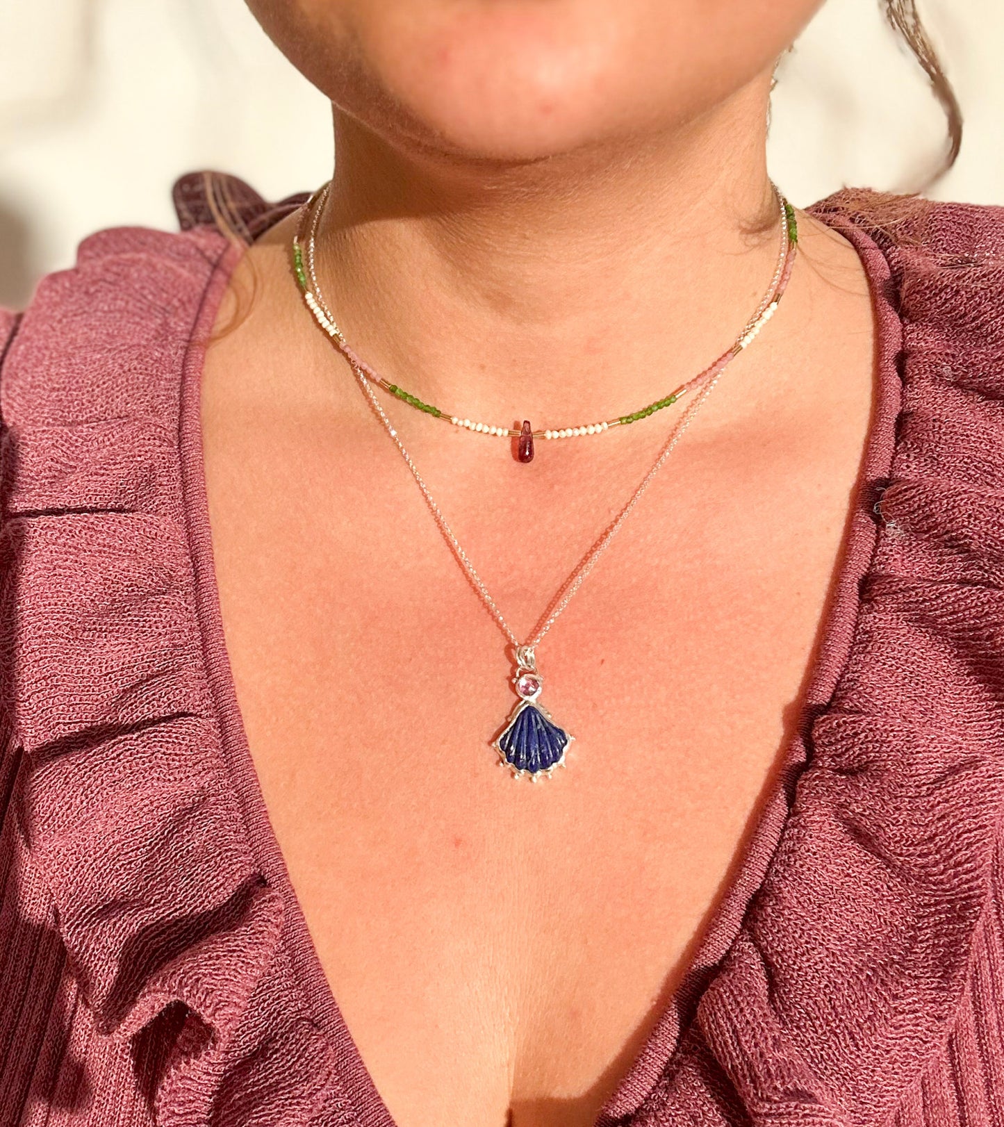 Blue Sea Shell Pendant